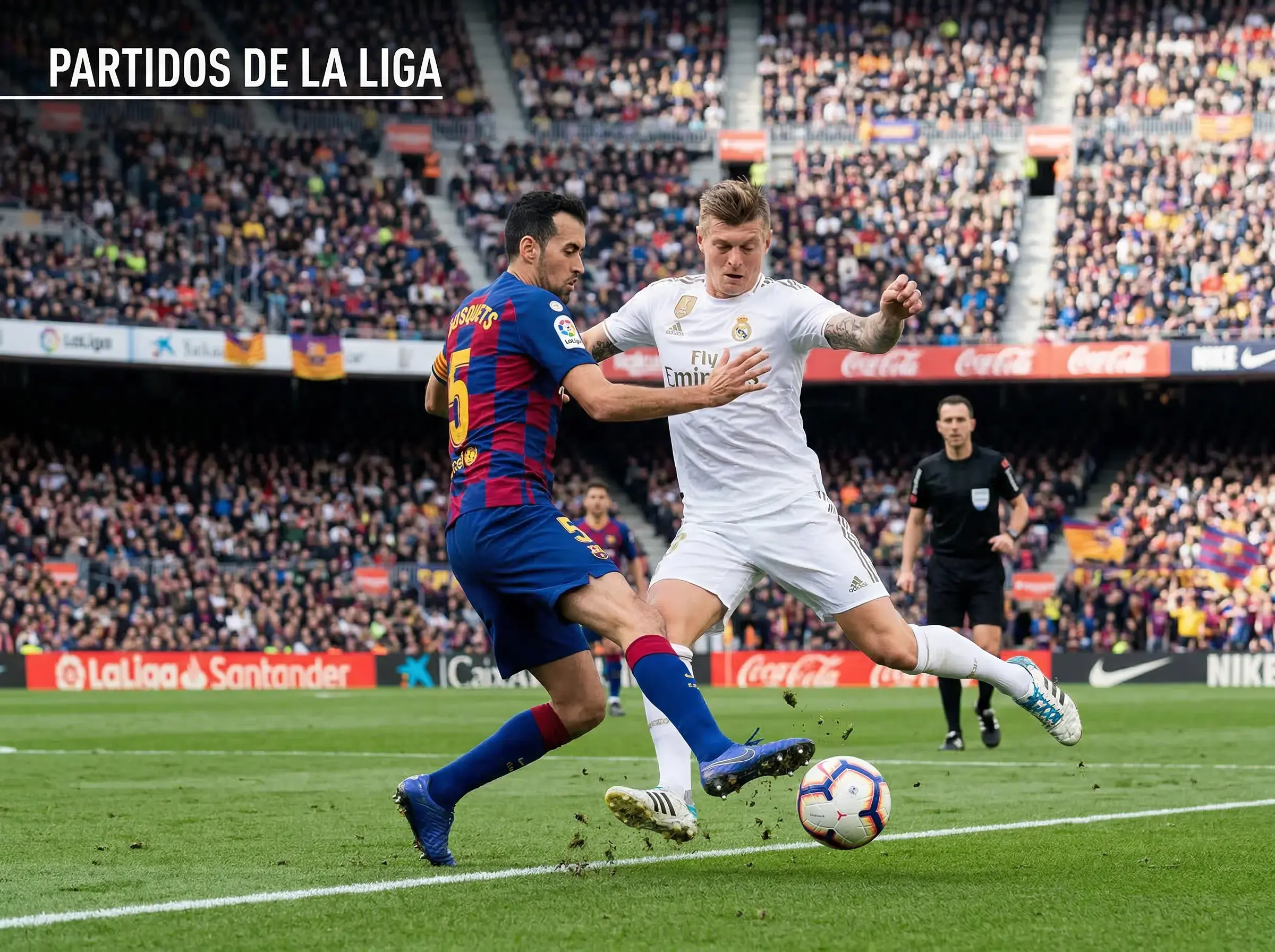 Partido de fútbol de La Liga española en estadio